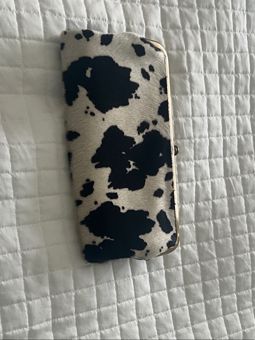 HOBO Black and White Cowhide Pattern Phone Wallet Case
